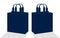 Blank Navy Blue Tote Bag With Handle Template Vector