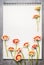 Blank notebook with border of lovely flowers