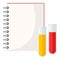 Blank Notebook Page and Vials Flat Icon