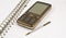 Blank Notebook, Stylus, Mobile Phone
