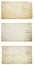 Blank old envelopes back worn dirty postmark collage