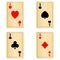 Blank old play cards four aces