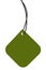 Blank Olive Green Cardboard Sale Tag And Black String, Empty Square Price Label Background, Vertical Isolated Detailed Hanging