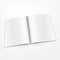 Blank opened booklet on white background