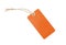 Blank orange cardboard Price tag or label isolated on a white background