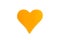 Blank orange Post-it note in heart shape