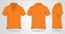 Blank Orange Short Sleeves Polo Shirt Template Vector