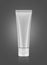 Blank packaging aluminum toothpaste tube isolated on gray