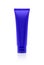 Blank packaging blue cosmetic plastic tube on white