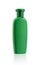 Blank packaging green cosmetic bottle on white