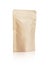 Blank packaging recycled kraft paper pouch isolated on white