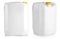 The blank packaging white plastic gallon with yellow cap isolated on white background with clipping path