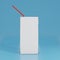 Blank Packet Carton Juice and milk pack with straw White Realistic 3d Rendering for mock up template design