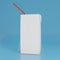 Blank Packet Carton Juice and milk pack with straw White Realistic 3d Rendering for mock up template design