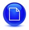 Blank page icon glassy blue round button