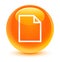 Blank page icon glassy orange round button