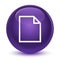 Blank page icon glassy purple round button