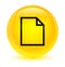 Blank page icon glassy yellow round button