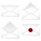 Blank paper envelopes templates. Set of email envelopes.