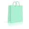 Blank Paper Shopping Bag With Rope Handles. Mint. Vector