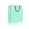 Blank Paper Shopping Bag With Rope Handles. Mint. Vector