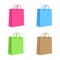 Blank Paper Shopping Bag With Rope Handles. Set