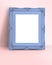 Blank pastel blue Vintage Victorian style picture frame on paste