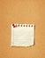 Blank Photo and Notepad with push pin on cork board