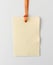 Blank pice tag made from organic cotton paper isolated