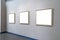 Blank picture frames on exhibition wall