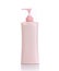 Blank pink pump plastic bottle used for shampoo or soap. Studio