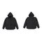 Blank plain bomber jacket hoodie black color front and back view bundle pack isolated on white background, ready for your mock up