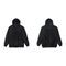 Blank plain bomber jacket hoodie black color front and back view bundle pack isolated on white background, ready for your mock up