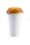 Blank plastic coffee package cup isolated