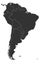 Blank political map of South America. Simple flat vector map in grey