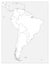 Blank political map of South America. Simple flat vector outline map