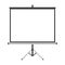 Blank projector screen with tripod isolated for presentation in