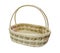 Blank rattan basket separated white background