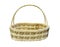 Blank rattan basket separated white background