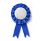 Blank, realistic blue fabric award ribbon