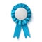 Blank, realistic blue fabric award ribbon