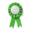 Blank, realistic green fabric award ribbon