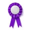 Blank, realistic purple fabric award ribbon