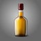 Blank realistic whiskey bottle isolated on grey