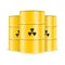 Blank realistic yellow nuclear barrel. Vector