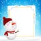 Blank rectangle frame and snow ma cartoon