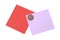 blank red and pink note with magnet