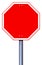 Blank red road stop sign