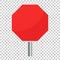 Blank red stop sign vector icon. Empty danger symbol vector illustration.