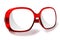 Blank red sunglasses frame isolated